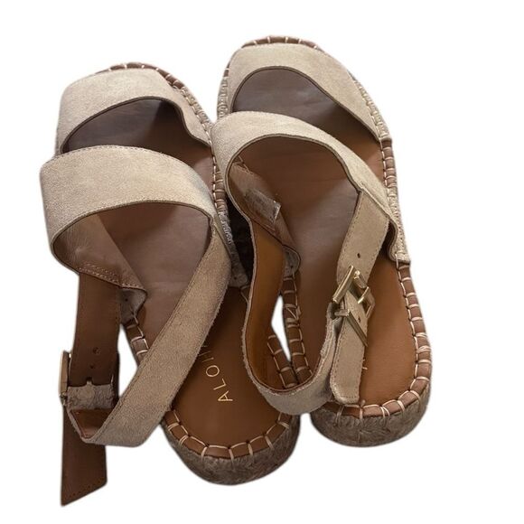 Alohas Women's Double Strap Leather Espadrilles beige 41 NWOT - Picture 4 of 7